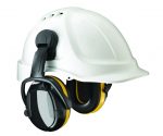Earmuffs on hardhat