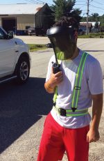 Hellberg Safe-3 Visor Holder With Shaded Sun Visor Construction Worker