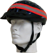 LVM Reflective Helmet Band on cyclist helmet