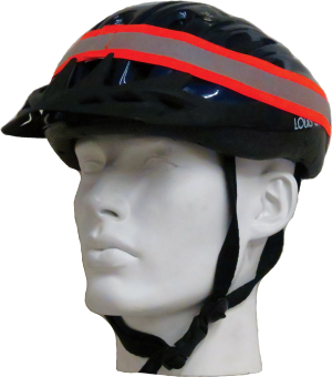 LVM Reflective Helmet Band on cyclist helmet