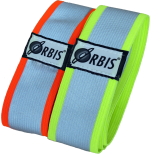 LVM Orbis Uni orange and yellow-green Reflective Bands next to each other